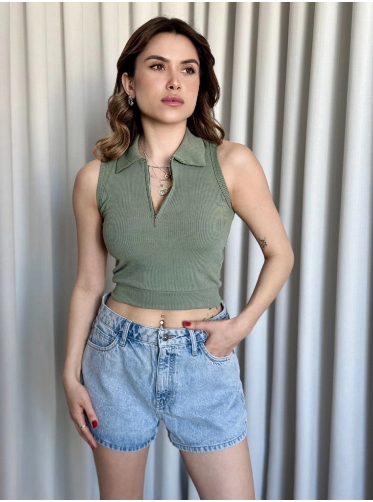 Kısa fermuarlı crop