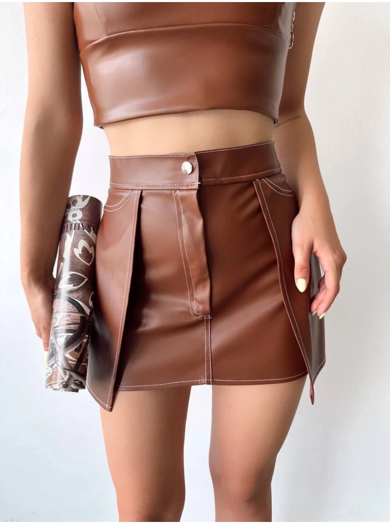 Kontrast deri etek kahve w260015