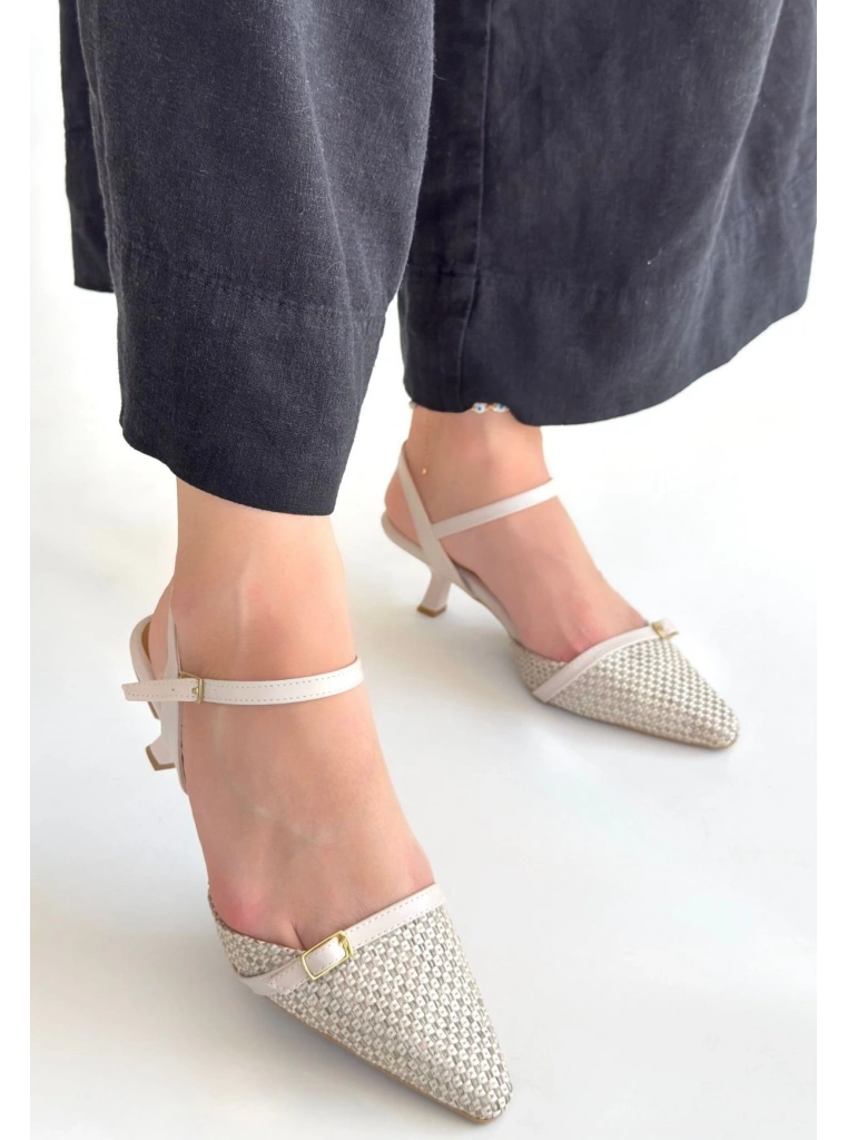 Lanna Bej Cilt Topuklu Ayakkabı