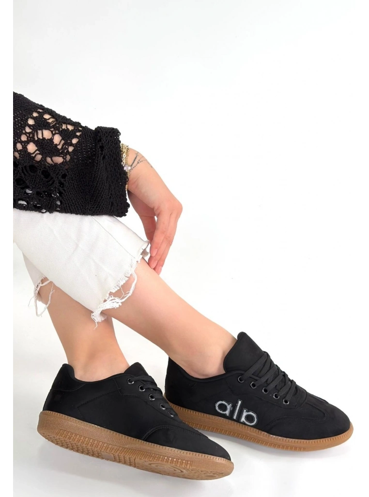 Lendo Siyah Süet Bağcıklı Spor Ayakkabı