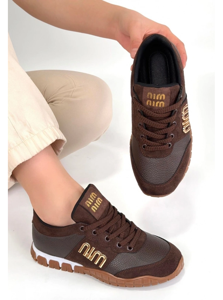 Marje Kahverengi Cilt Bağcıklı Spor Ayakkabı