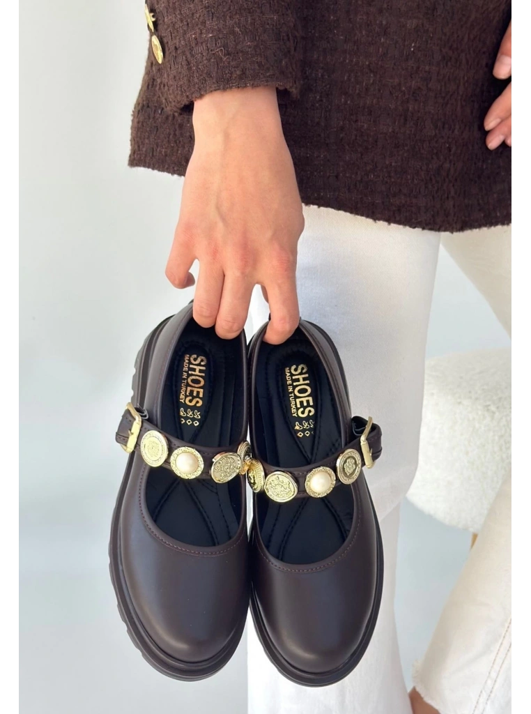 Okira Kahverengi Cilt Oxford Ayakkabı