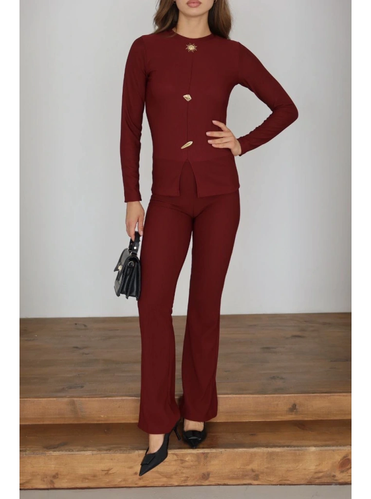 Ottoman alt üst takım bordo pt510442