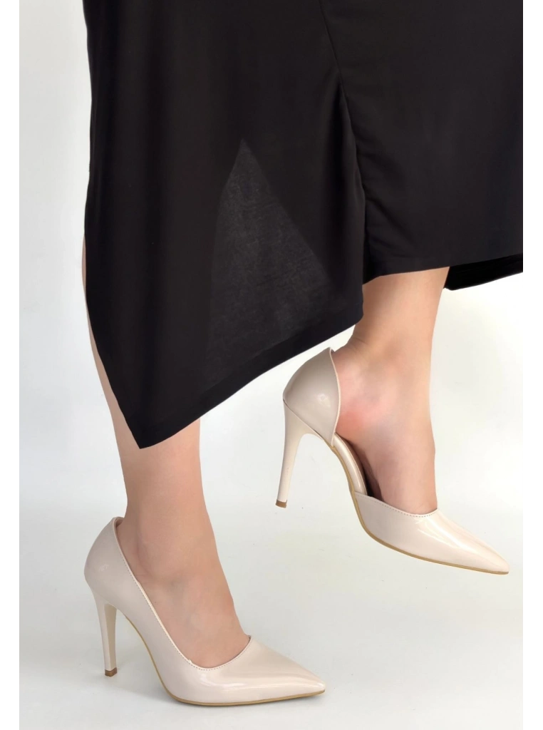 Pley Bej Rugan Stiletto Ayakkabı