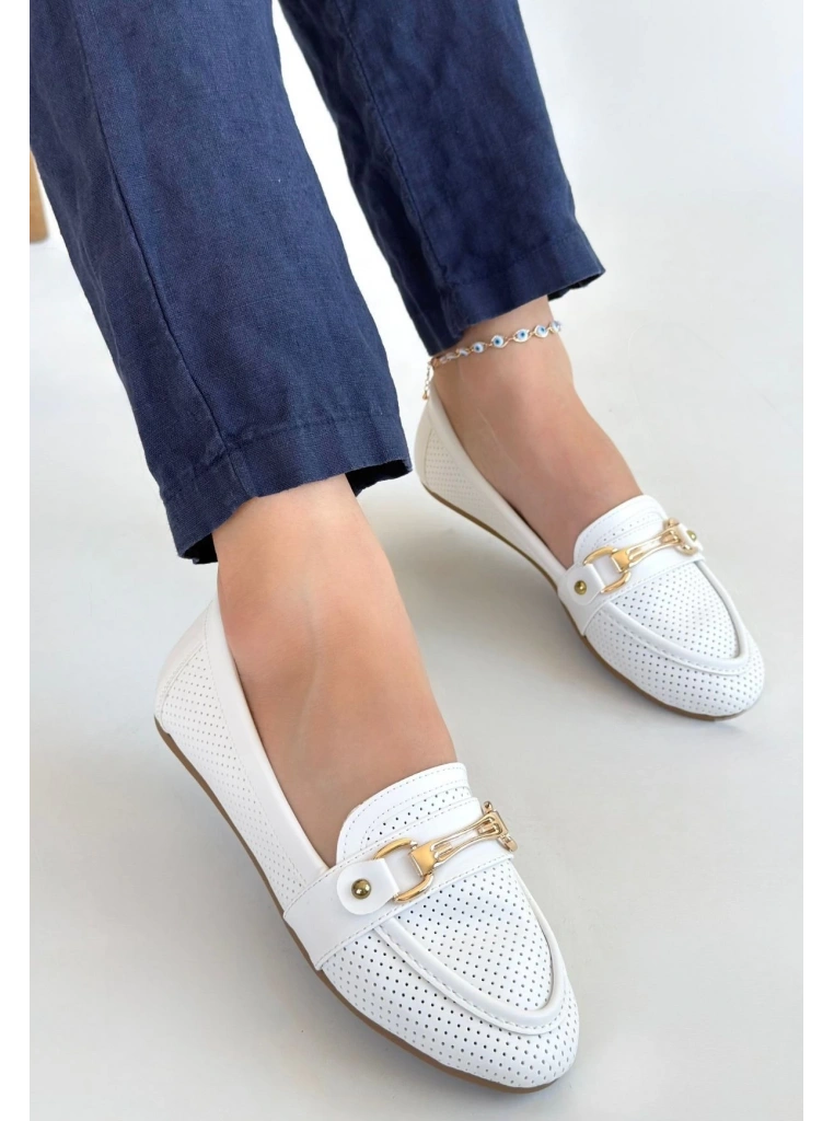 Rain Beyaz Cilt Babet Ayakkabı