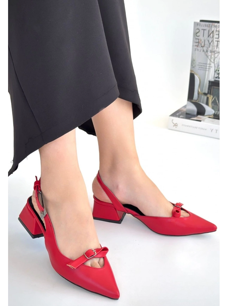 Rewat Kırmızı Cilt Topuklu Ayakkabı