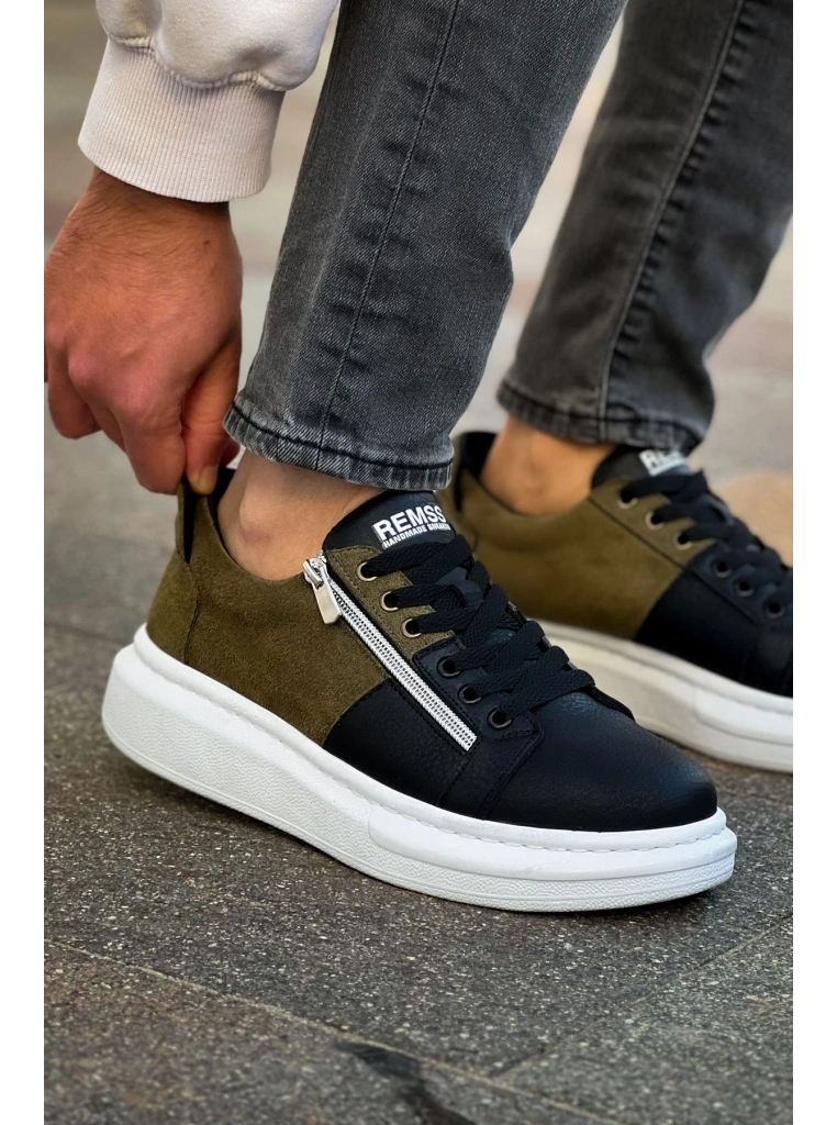 RS601 - Lüx Süet Erkek Ayakkabı SIYAH / HAKI