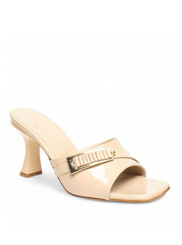 Sief Bej Rugan Topuklu Terlik