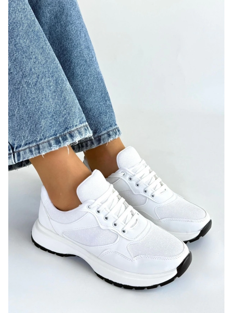 Slar Beyaz Cilt Bağcıklı Spor Ayakkabı