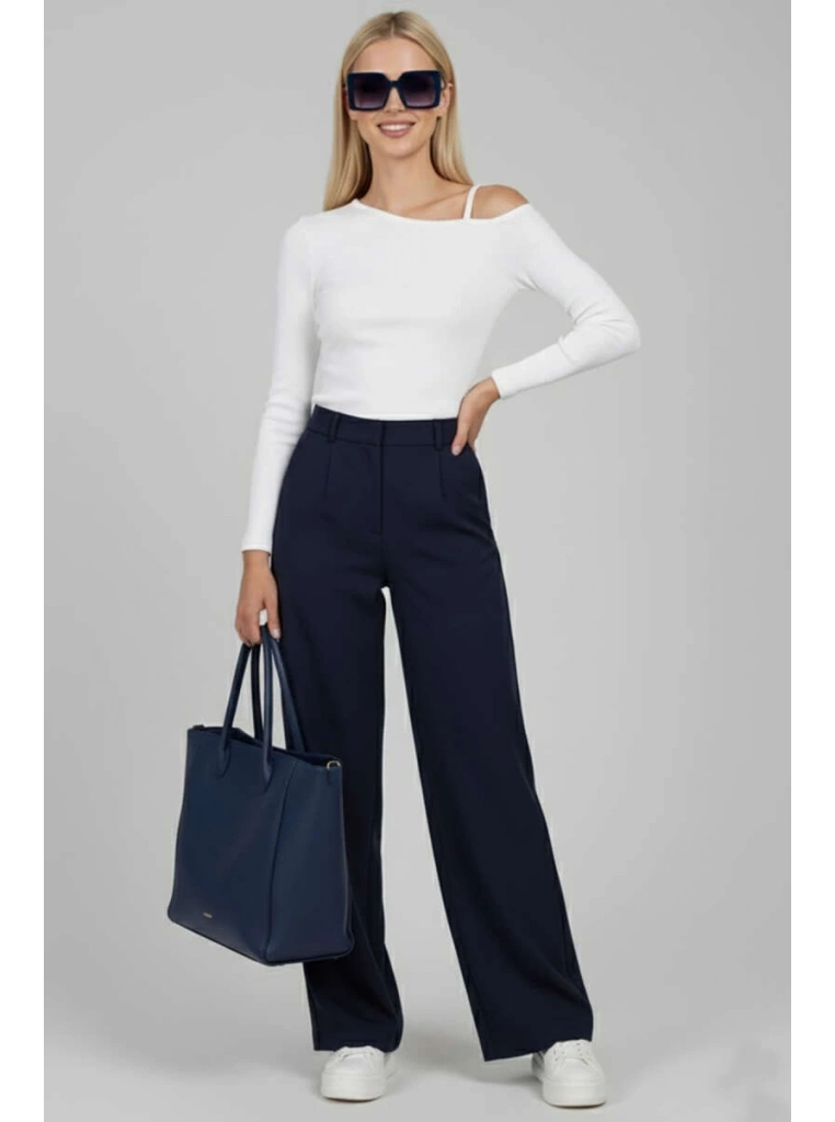 Tek Omuz İpli Bluz Beyaz T4328