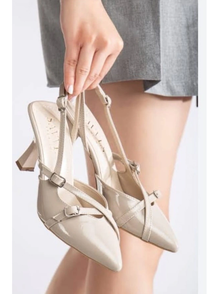 Tetti Bej Rugan Topuklu Ayakkabı