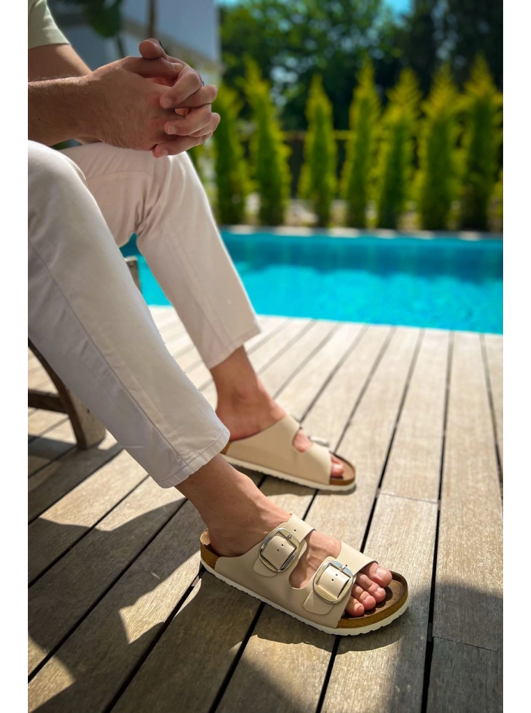 TRL001 - Chekich Deri Terlik BEJ