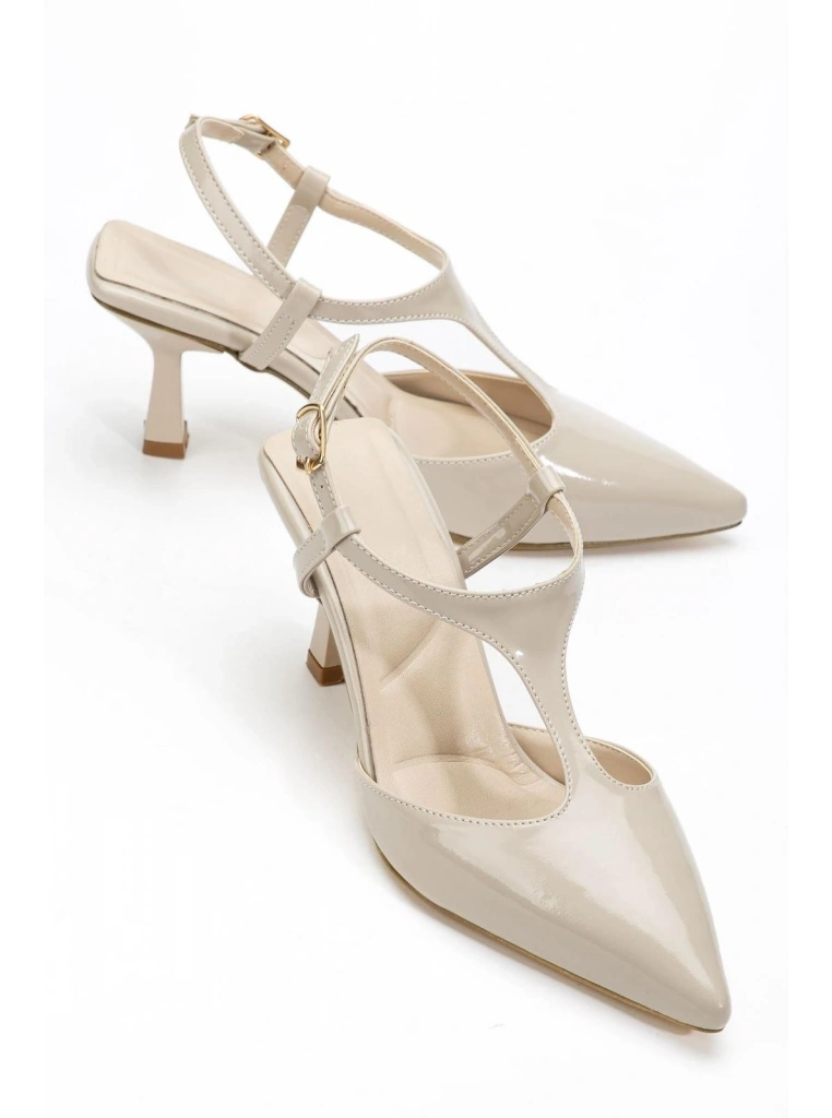 Tula Bej Rugan Topuklu Ayakkabı