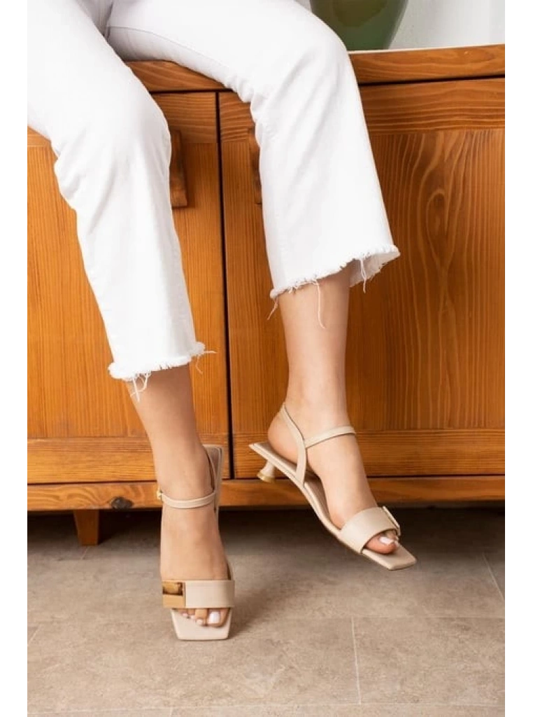 Zıan Bej Topuklu Ayakkabı