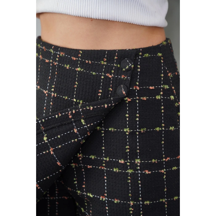 İki düğmeli şort etek siyah h26414