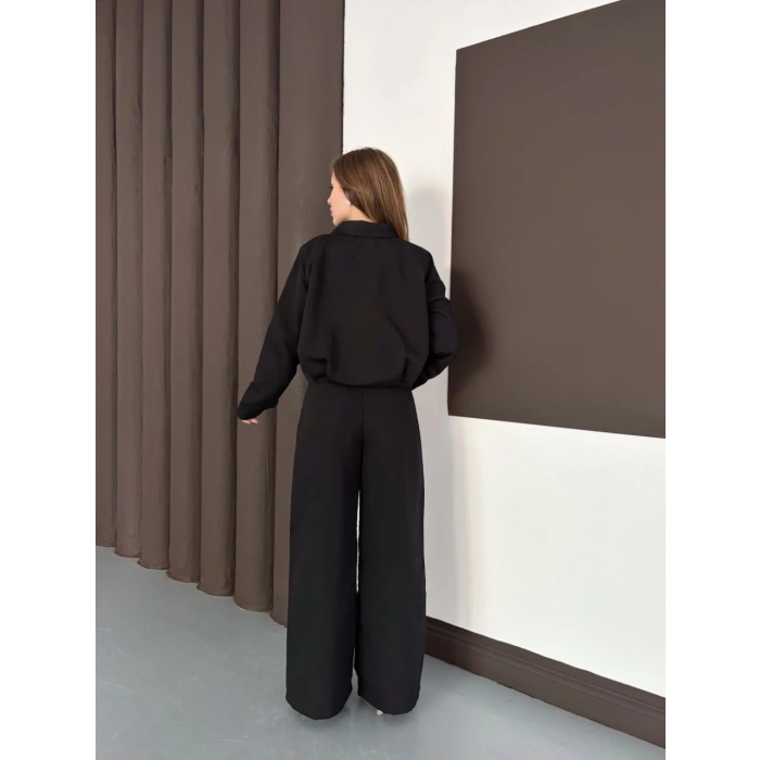 Trenç takım alt üst siyah ons