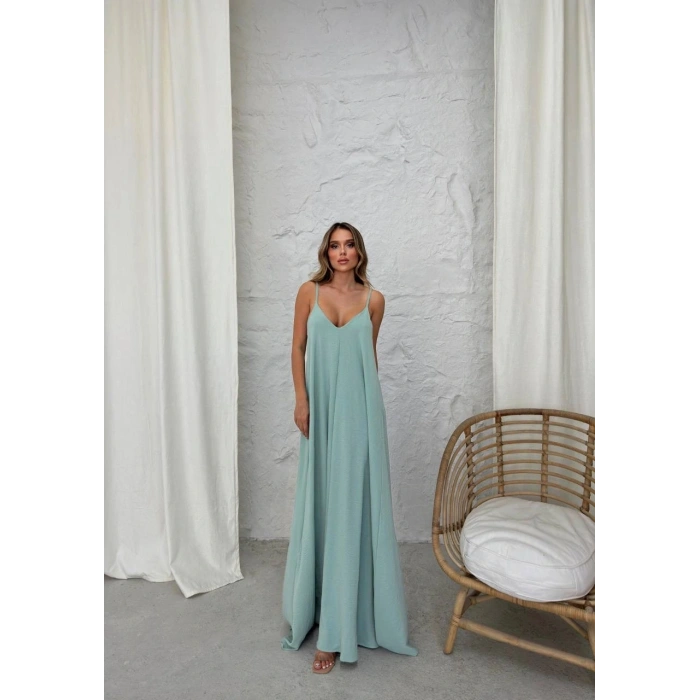 Aerobin uzun elbise çağla yeşili pt