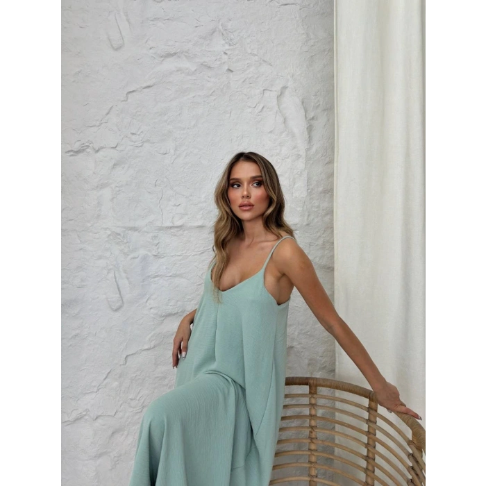 Aerobin uzun elbise çağla yeşili pt