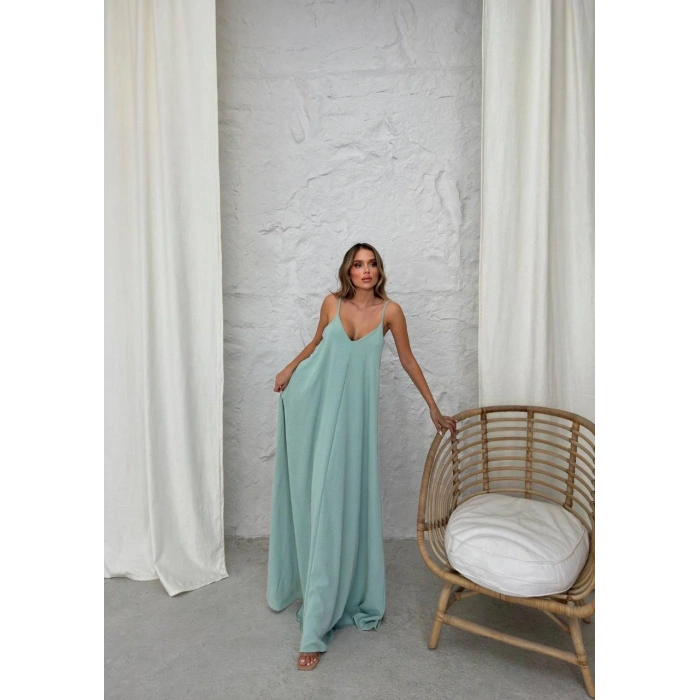 Aerobin uzun elbise çağla yeşili pt