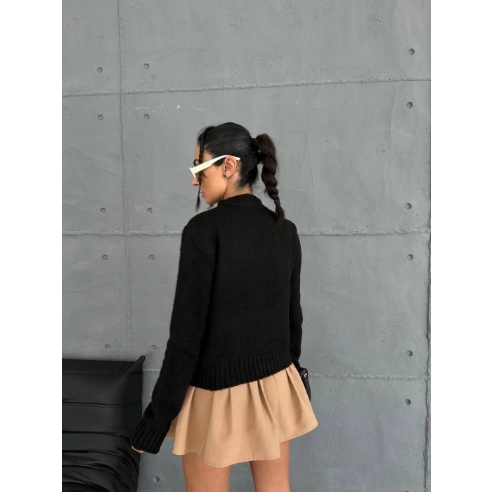 Cepli triko kazak siyah