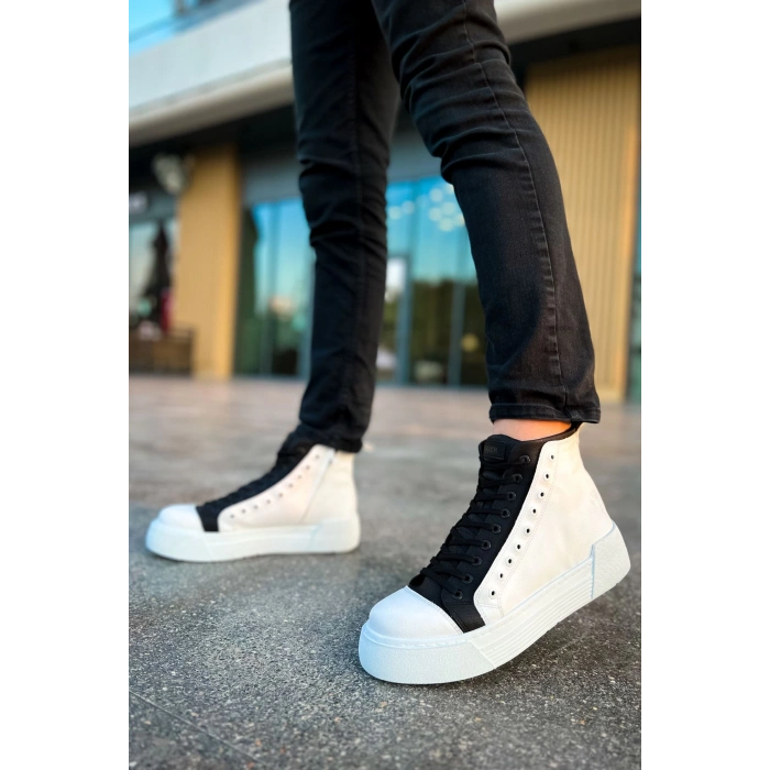 CH167 - GBT Blazer Erkek Bot BEYAZ/SIYAH