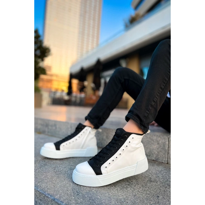 CH167 - GBT Blazer Erkek Bot BEYAZ/SIYAH