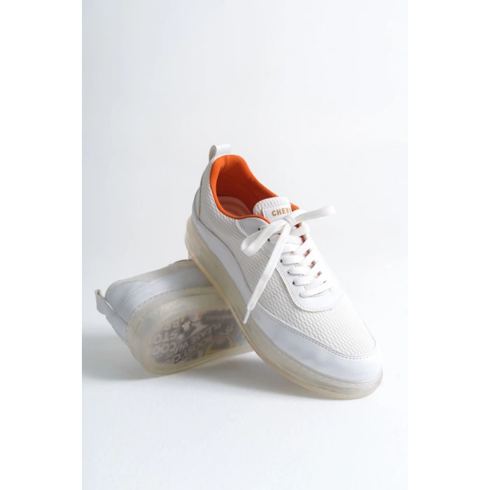 CH181 - RRT İpekyol  Erkek Ayakkabı BEYAZ - TURUNCU