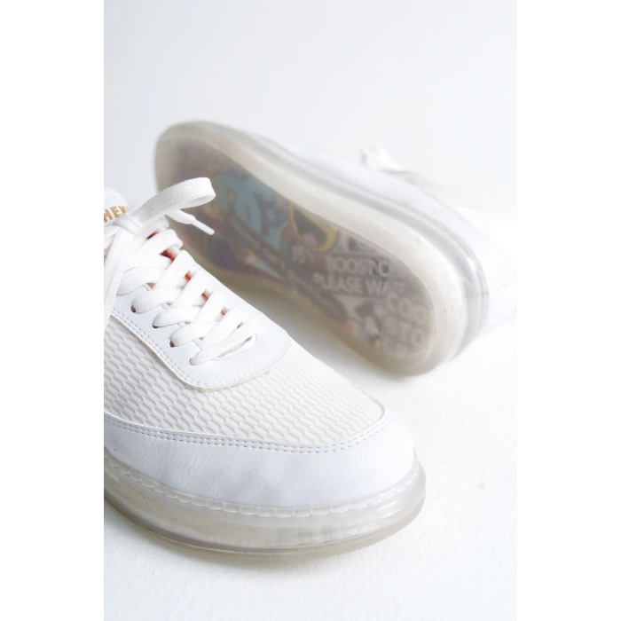 CH181 - RRT İpekyol  Erkek Ayakkabı BEYAZ - TURUNCU