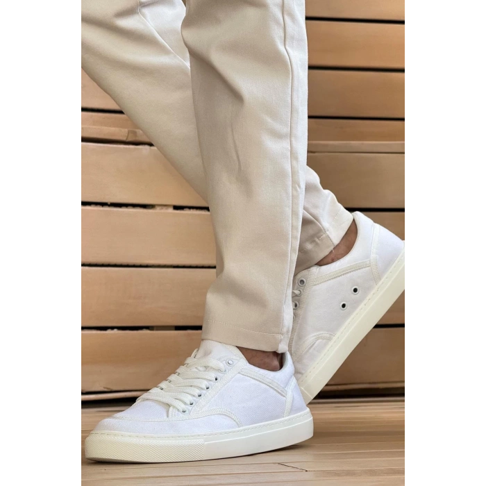 CH2505 - Keten Erkek Ayakkabı BEYAZ / BEYAZ