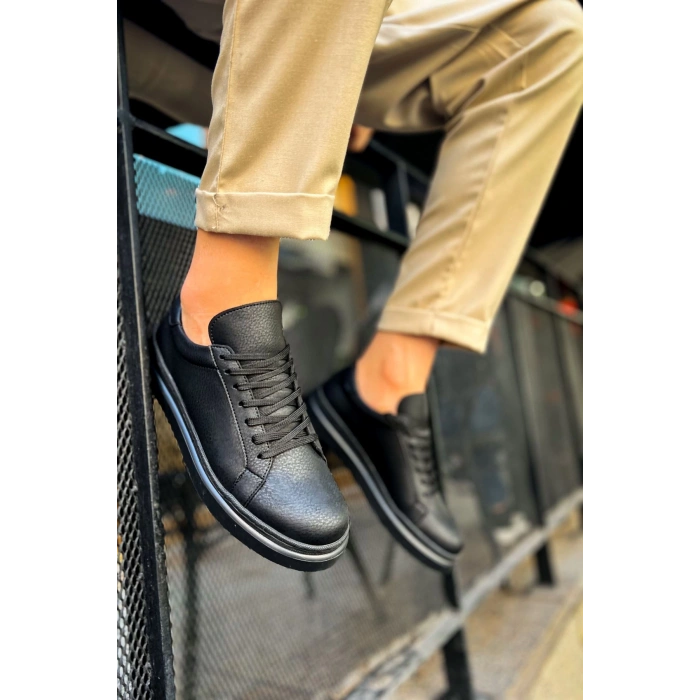 CH979 - Santoni CRT Spor Erkek Ayakkabı SIYAH