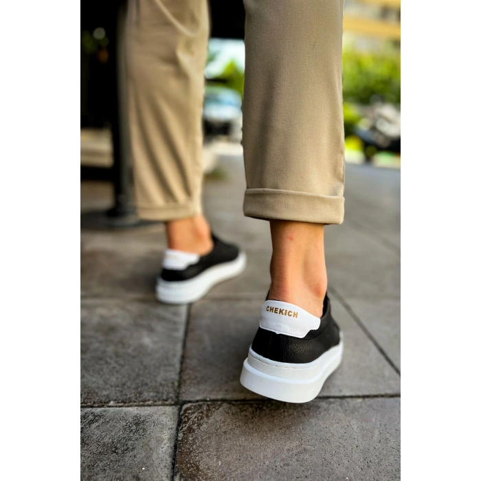 CH979 - Santoni GBT Spor Erkek Ayakkabı SIYAH/BEYAZ