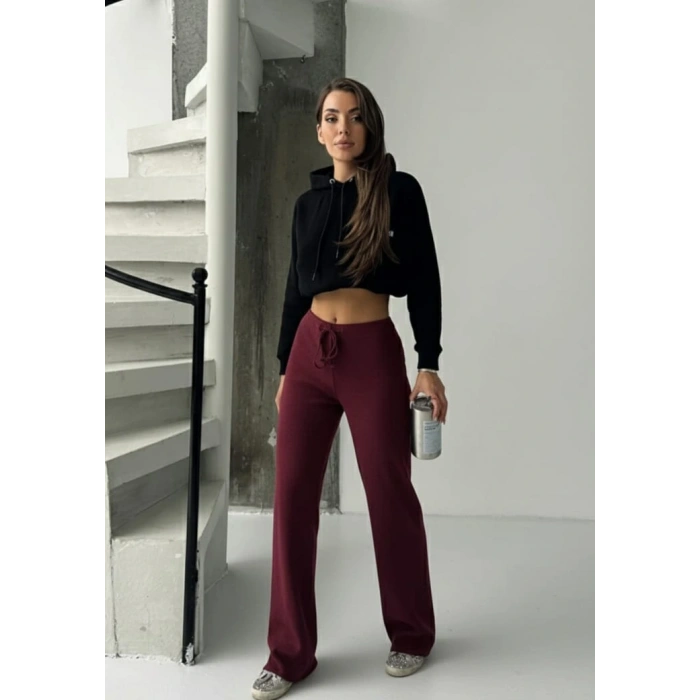 Fit comfort bej salaş pantolon bordo A6011