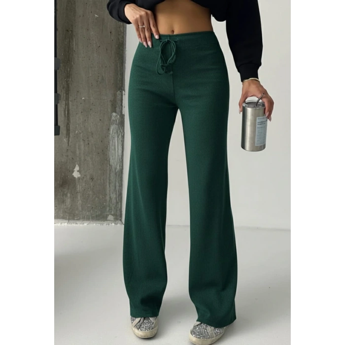 Fit comfort bej salaş pantolon petrol yeşili A6011