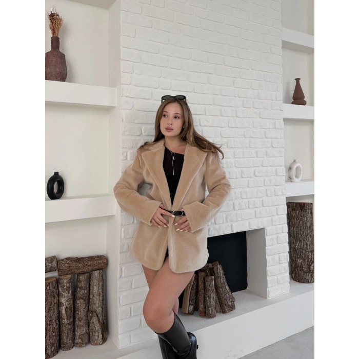 Fok ceket premıum kalite bej st255860