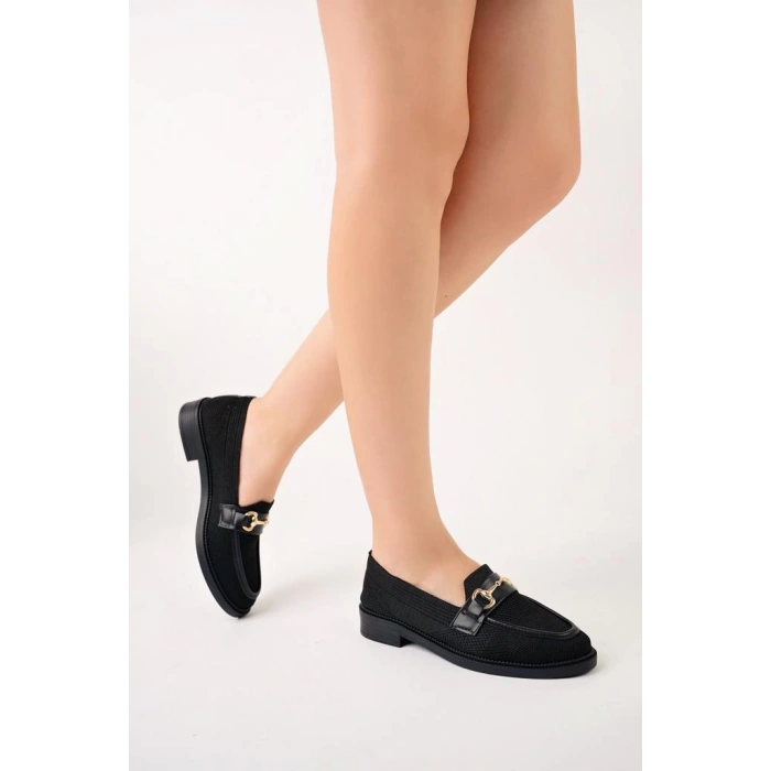 KB-021 Kuback Siyah Triko Siyah Taban G Toka  Günlük Kadın Ayakkabı