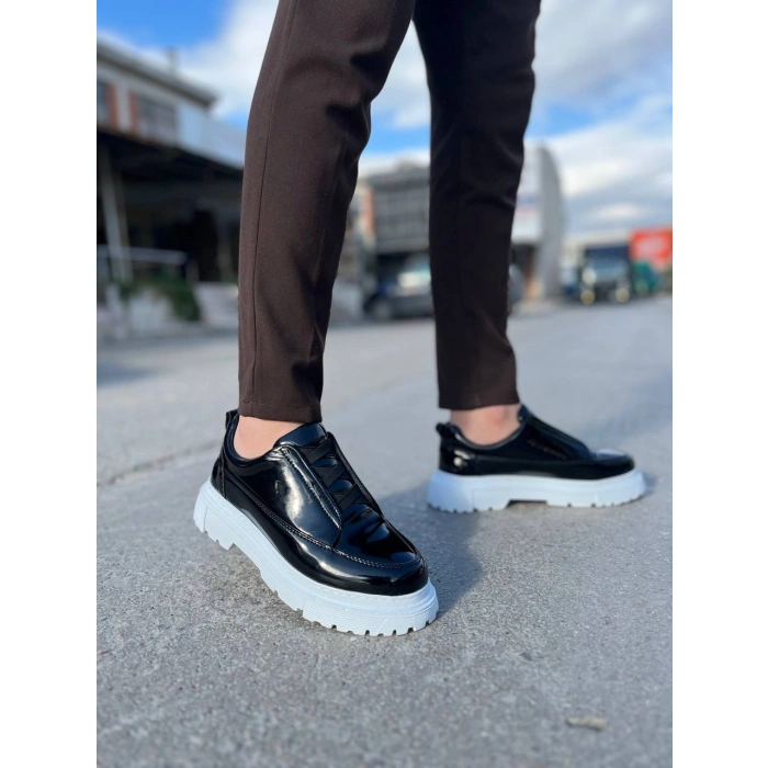 KB-703 Kuback Siyah Rugan Lastikli Günlük Erkek Ayakkabı