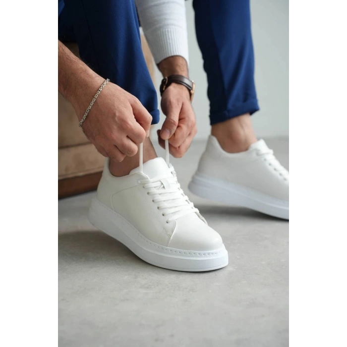 KB-B2 Kuback Beyaz Cilt Günlük Erkek Ayakkabı