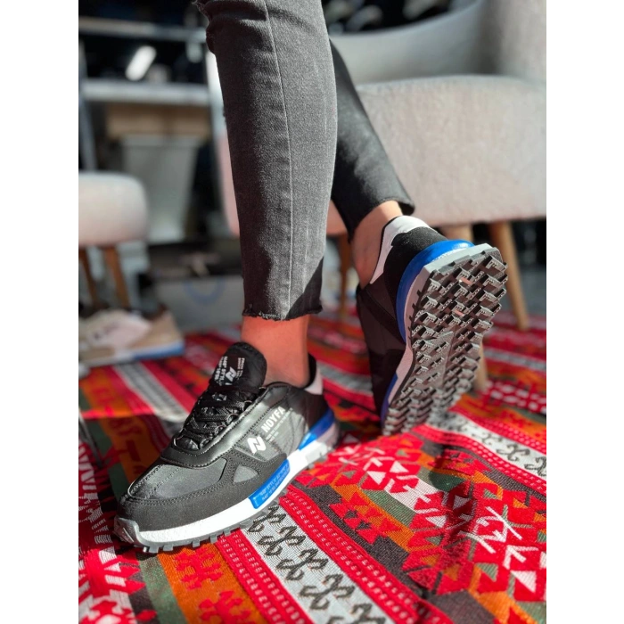 KB-N1 Kuback Siyah Mavi Detaylı Günlük Erkek Ayakkabı