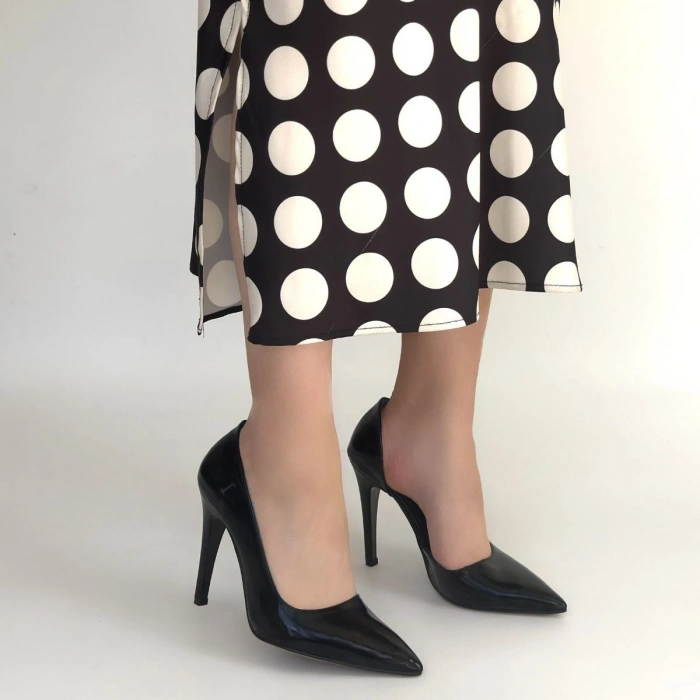 Pley Siyah Rugan Stiletto Ayakkabı