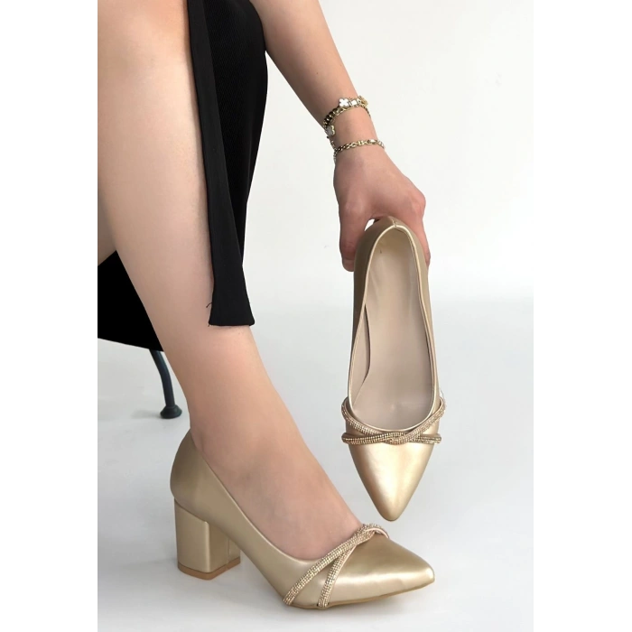 Rewin Gold Cilt Topuklu Ayakkabı