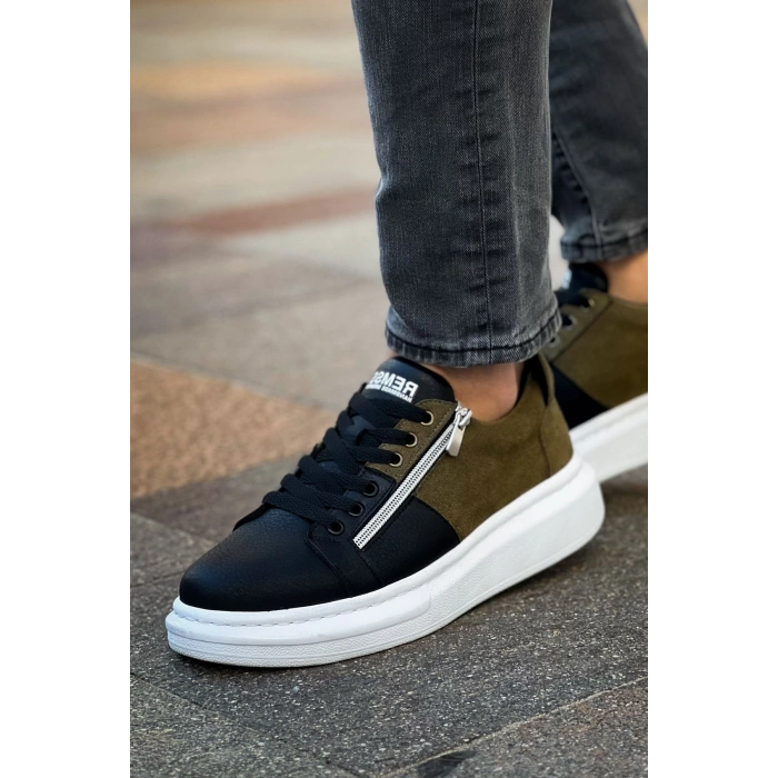 RS601 - Lüx Süet Erkek Ayakkabı SIYAH / HAKI