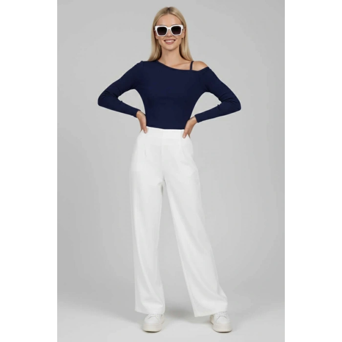 Tek Omuz İpli Bluz Lacivert T4328