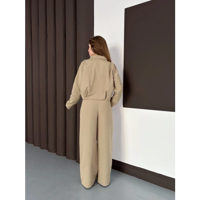 Trenç takım alt üst haki ons