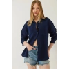 Tek cepli müslin gömlek lacivert pt