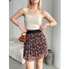 Baskılı astarlı mini etek 23939