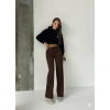 Fit comfort bej salaş pantolon kahve A6011