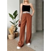 Flamlı kahve pantolon