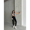 Gizli yan fermuarlı bulut desenli tayt siyah h248638
