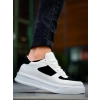 KB-X8 Kuback Beyaz Siyah Cilt Yüksek Taban Günlük Spor Ayakkabı