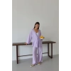 Müslin kumaş kimono lila pt